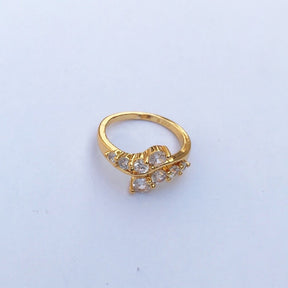 Pleasing Leaf petal Ring - One Carat Gold Plated