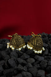 Antique Jhumka Series - White Pearls