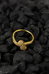 Special Round Design Ring - One Carat Gold Plated