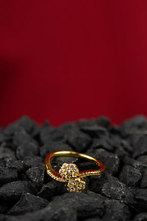 Special Round Design Ring - One Carat Gold Plated