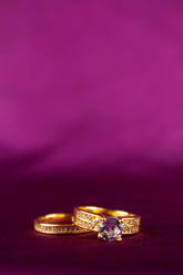 Signature Sleek Ring Set - Zircon Filling - One Carat Gold Plated