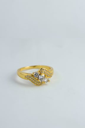 Diamond Zircon Ring  - One Carat Gold Plated