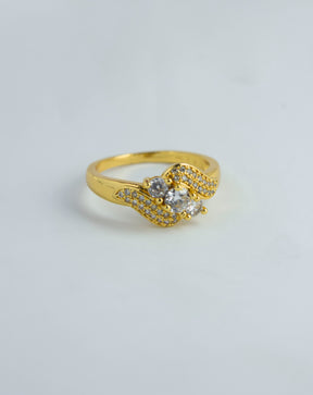 Diamond Zircon Ring  - One Carat Gold Plated