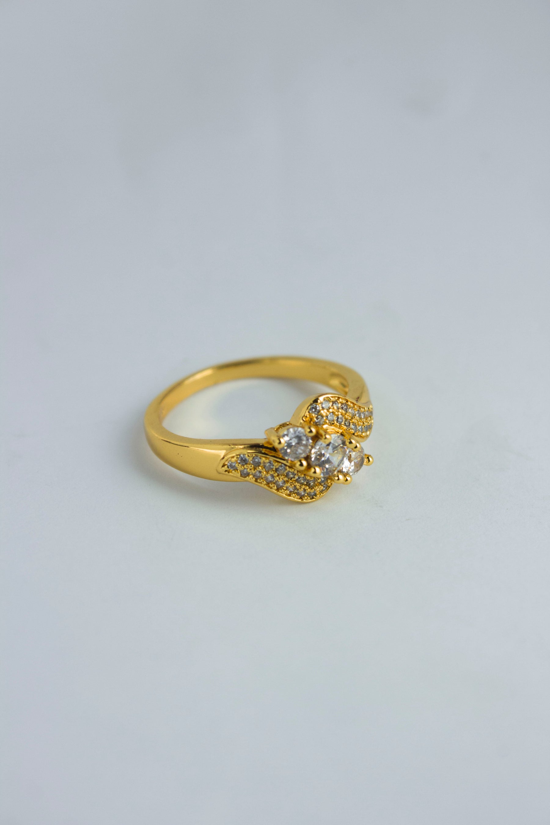 Diamond Zircon Ring  - One Carat Gold Plated