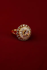 Special New Design Rose Pink Ring - One Carat Gold Plated