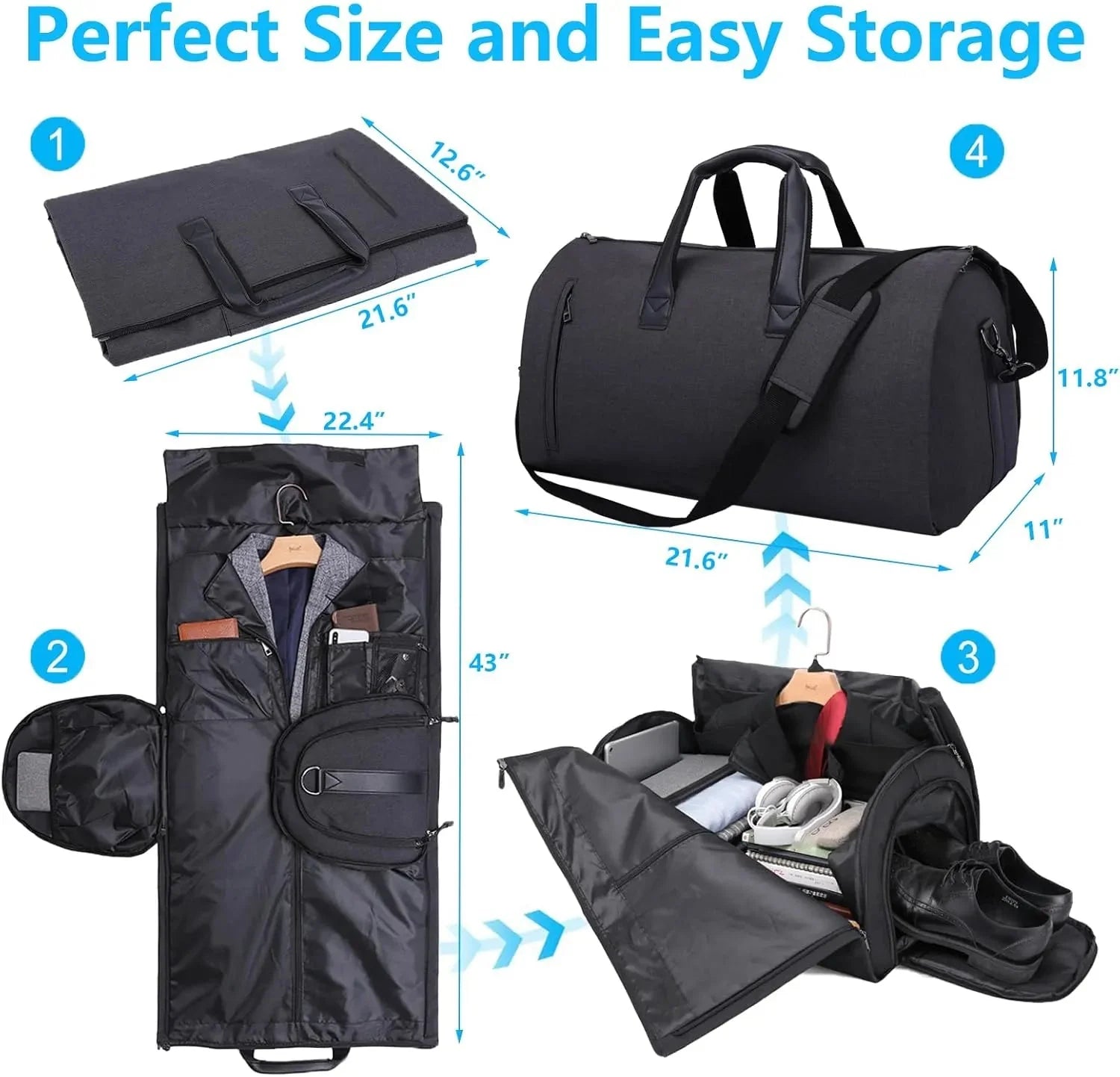 Convertible Duffle Garment Bag without Wheel